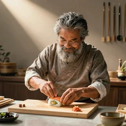 master oogway making sushi