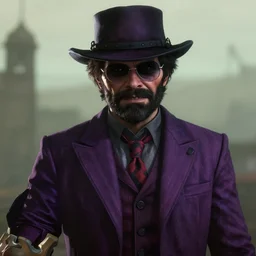 Film still of The Riddler, from Red Dead Redemption 2 (2018 video game)