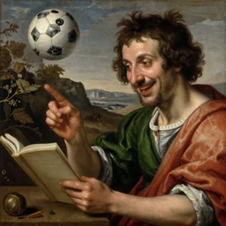 a happy man studying soccer tactics, detailed, highly detailed, heroic, epic, complex, very detailed, realistic, HD quality, 8k resolution, body and headshot, Oil Painting, Italian Renaissance Painting of Jerma985, Italian Renaissance Painting Style, Renaissance Painting Style, Painting, Trending on Artstation