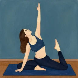 illustration of a woman doing yoga by agnes martin