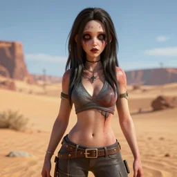 creepy uncanny valley face portrait of a badly 3 d modeled woman posing in a desert, rendered in bryce 3 d and daz, fanart by chris - chan, xavier renegade angel, very ugly, ray - tracing, vibrant color, depth of field, cinematic lighting, sharp focus, rule of thirds, extremely hated on artstation
