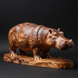 hippopotamus, wood art, epoxy resin, sculpture, art, wood carving, wood sculpture, wood art, wooden decoration, hand made, wooden hippo