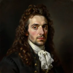 portrait of Cyrano de Bergerac, dramatic, high contrast, theatrical, lumnious, cinematic lights, oil canvas by Josep Tapiró Baró