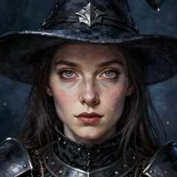 portrait of a witch knight, extreme fine detail background, night, highly detailed, detailed eyes, high quality, digital painting, hyperrealistic, by gaston bussiere, j. c. leyendecker, craig mullins