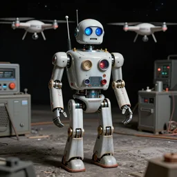 ( ( ( ( ( 1 9 5 0 s robot, walle, johnny - five. b 9 robot lost in space robert kinoshita robby the robot, silent running drone, android. muted colors. ) ) ) ) ) by jean - baptiste monge!!!!!!!!!!!!!!!!!!!!!!!!!!!!!!