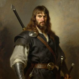 portrait of conan the barbarian, painting by albert bierstadt