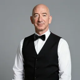 Jeff Bezos as a butler, 1970, 50mm, portrait
