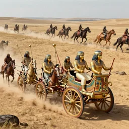 ancient assyrian chariots charge, african steppe, intricate, elegant, highly detailed, digital painting, artstation, concept art, smooth, sharp focus, illustration, orientalism, bouguereau, rutkowski, mucha