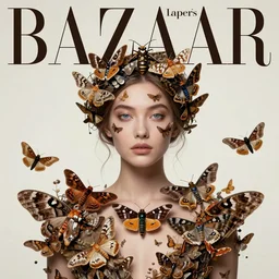 professional portrait of a beautiful woman, made from moths, surreal, simon stalenhag, chie yoshii, tim walker, harper's bazaar art fashion magazine, intricate, 8 k render in octane, sharp focus, award winning landscape photography