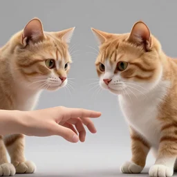 a 3d render of a cat touching gods hand, hyper realistic, 4K octane renderer hi res