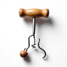 luxurious corkscrew, professional product shot, isolated on a pure white background, centered, entire object in frame, sharp focus, soft studio lighting