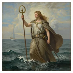 based god janet ruled over the seven seas, old sea painting