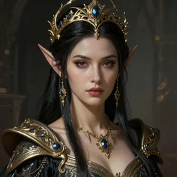 Majestic and regal portrait of a riveting and awe inspirin female High Elf nobility, intricate, epic, elegant, menacing, fantasy, photo realistic, digital painting, hard focus, beautiful volumetric lighting, epic light, ultra detailed, by Leesha Hannigan, Ross Tran, Thierry Doizon, Kai Carpenter, Ignacio Fernández Ríos