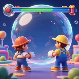 ultrarealistic 8 k bubble bobble action game, unreal engine, octane render
