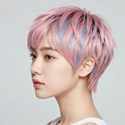 Detailed Portrait of a cute woman with vibrant pixie hair by Yanjun Cheng and Hsiao-Ron Cheng and Ilya Kuvshinov, 3/4 profile, portrait photography, rim lighting, realistic eyes, photorealism pastel, illustration