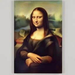 the mona lisa painted in the style of bob ross