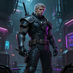 Gerald Witcher. Neon cyberpunk underground. Сoncept art, Dan Mumford, Greg Rutkowski, Quixel Megascans, octane render, 16k, 8k, photoillustration, RTX