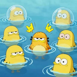 a sea of garfields