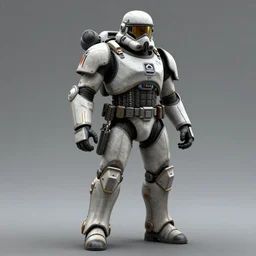 CGI Concept Art of a combine jet trooper from Half Life intimidating enforcer, photorealistic, intricate detail, finely detailed, small details, extra detail, hyper detail, symmetrical, high resolution, 3D, PBR, path tracing, volumetric lighting, octane render, path tracing, 8k, 3-point perspective, unreal engine 5, DAZ, IMAX quality, polished, photoshopped