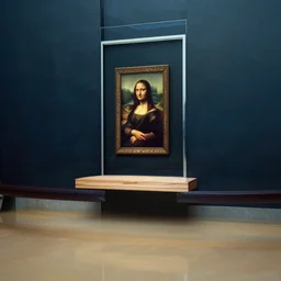 room in the louvre with the mona lisa on the wall, completely flooded