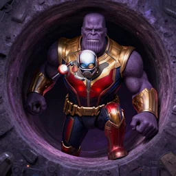 Ant Man infiltrating Thanos\'s orifice