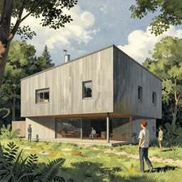 ( ( gediminas pranckevicius ) ) house by kengo kuma, art by lois van baarle, by chiara bautista, james jean, copic marker, detailed