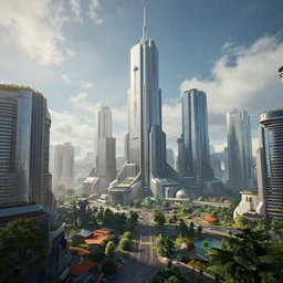 futuristic city in style of artstation unreal engine