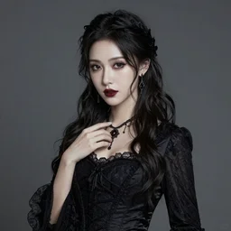 a portrait of an elegant lady, gothic