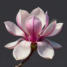 isolated magnolia flower!!!, by artgerm, cushart krenz, greg rutkowski, mucha. art nouveau. gloomhaven, swirly vibrant ripples, gaudy colors, sharp edges. ultra clear detailed. 8 k. elegant, intricate, octane render