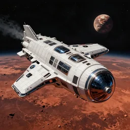 mars colony, starship, trending on artstation, vivid, sharp, detailed, dramatic