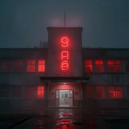 photograph of an apocalyptic hospital by chris raimo art, scary, red lights, 1 9 1 6, fog, atmospheric