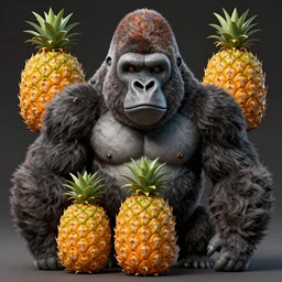 a pineapple gorilla monster, 4 k, 8 k, super detailed, masterpiece, trending on art station, highly detailed, full hd, kentaro miura art style