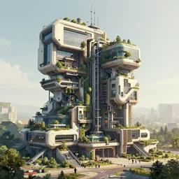 one building stock image, futuristic kitbash, jama jurabaev, tyler edlin, james paick, emmanuel shiru, victor mosquera, modular detailed, artstation, for aaa game, high quality