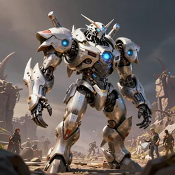 scorcher machine mecha animal beast robot of horizon forbidden west horizon zero dawn bioluminiscence global illumination ray tracing hdr fanart arstation by sung choi and eric pfeiffer and gabriel garza and casper konefal