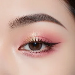 pink and gold makeup eye look realistic