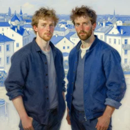 tracer, blue and white houses in the background, highly detailed, digital painting, artstation, concept art, sharp focus, illustration, art by greg rutkowski and alphonse mucha