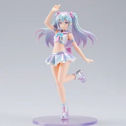 james jean isolated candy girl vinyl figure harajuku style, figure photography, dynamic pose, holographic undertones, glitter accents on figure, anime stylized, accurate fictional proportions, high delicate defined details, ethereal lighting
