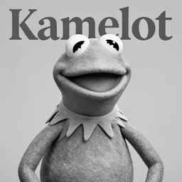 kamelot album cover, featuring grayscale kermit the frog, art by stefan heilemann, photoshop collage art, power metal album cover, fantasy, horror, gothic, trending on artstation