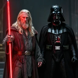 gandalf vs darth vader, dramatic lighting,