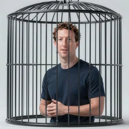 A photo of Mark Zuckerberg in a cage, digital photography, 4k, trending on artstation