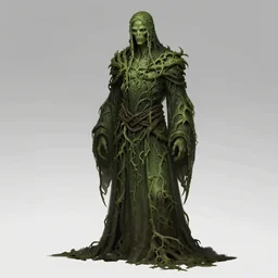 swamp necromancer, vine entangled robes, charector design, full body concept, beksinski, ruan jia