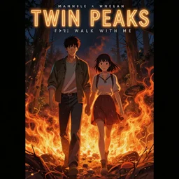 Twin Peaks poster artwork by Michael Whelan and Tomer Hanuka, Karol Bak, Rendering of Fire walk with me, from scene from Twin Peaks, full of details, by Makoto Shinkai and thomas kinkade, Matte painting, trending on artstation and unreal engine