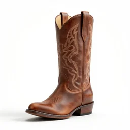 modular cowboy boots, stylized 3d render, isolated on a pure white background, centered, entire object in frame, sharp focus, soft studio lighting