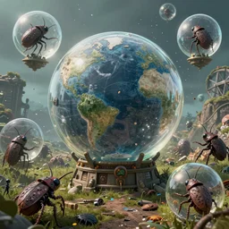 The creatures first arrived in globes of glass, dropped from the invaders' spaceships like a hailstorm of massive bubbles. When they struck the ground they shattered, releasing the bugs into the world. The aliens sent a message with this biological weapon, saying that human beings will eventually devour one another