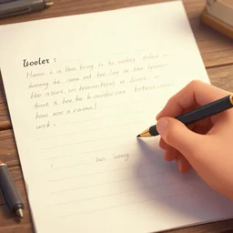 writing a letter, illustration, artstation, cartoon, digital painting, highly detailed, sharp focus