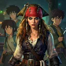 portrait of a young woman pirate fierce, behance hd by jesper ejsing, by rhads, makoto shinkai and lois van baarle, ilya kuvshinov, rossdraws global illumination