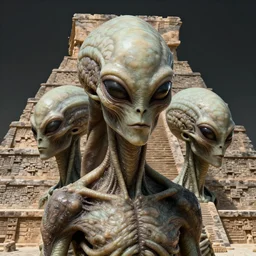 aliens brainsuckers sacrifice humans at mayan pyramides, perfect face, fine details, studio lighting, subtle shadows, art by katsuya terada, close - up view, photorealism, hyper realism, octane render, hyper detailed, canon eos r 3, f / 1. 4, iso 2 0 0, 1 / 1 6 0 s, medium shot, 8 k, raw, unedited, in - frame,