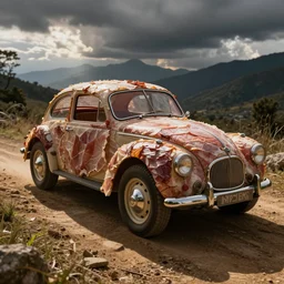 Ham made in the form of a retro car