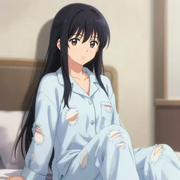 anime cell shaded, anime girl ripped pajama's, wlop, ilya kuvshinov, artgerm, krenz cushart, greg rutkowski, hiroaki samura, range murata, james jean, katsuhiro otomo, erik jones