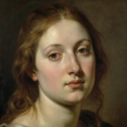 peter paul rubens, study of a female face. sanguine